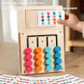 Montessori Wooden Color Matching Puzzles Logic Game - Early Education Busy Board Toy for Kids Baby Color Cognition Learning. 