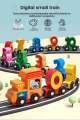 Wooden Magnetic Digital Train Dragging Building Blocks Toy Car Magnet Game Magnetic Game for Kids. 
