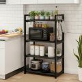 "Premium Kitchen Storage Rack | Multi-Layer Microwave Stand & Large Capacity Organizer Shelf. 