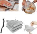 Multipurpose Wire Dishwashing Rags for Wet and Dry Stainless Steel Scrubber Non-Scratch Wire Dishcloth for Washing Dishes Sinks Counters Easy Rinsing Machine Washable Pack Of 3. 