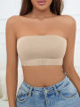 Women's Strapless No Padding Seamless Front Button Bra Comfortable Smooth Underwear. 