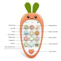 1 PCS Cartoon Radish Simulation Mobile Phone Can Bite The Baby Puzzle Early Education Music Story Learning Phone Toy. 