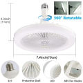 2-in-1 E27 Socket Fan Light Remote Control 85-265V Energy Saving Silent LED Ceiling Fan for Bedroom Kitchen Living Room.