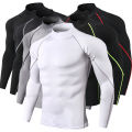 Men Sport T-shirt Quick Dry Bodybuilding Running Shirt Long Sleeve Compression Top Gym T Shirt Men Fitness Tight Rashgard.