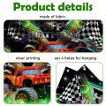 Truck Themed Backdrop Photography Monster Happy Birthday Party Supplies Jam Burning Flame Car Grave Digger Boys Kids Background. 