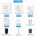 1-15pc Universal Vacuum Storage Bag with Cordless Electric Pump,Rechargeable Wireless Pump for Bags,Space Saver Travel Organizer.