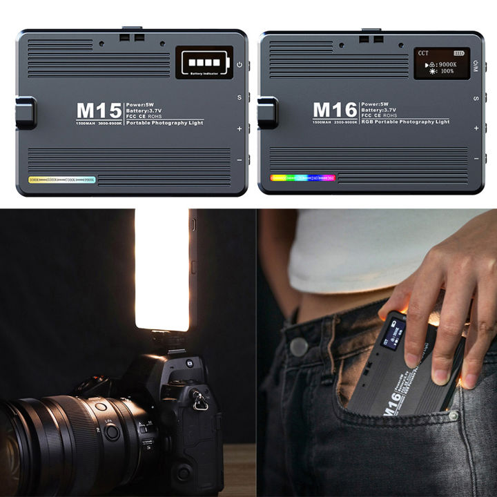 3000-9900K 1500mAh LED Video Light Rechargeable Soft Light Panel Type-C ...