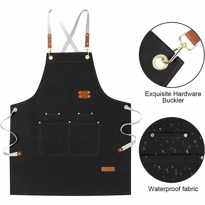 Customized%20Logo%20Adjustable%20Apron%20Canvas%20Work%20Apron%20With%20Pocket%20for%20Restaurant%20Kitchen%20Beauty%20Hairdressing%20Cafe%20Waiter%20Work%20Apron%20-%20Image%203