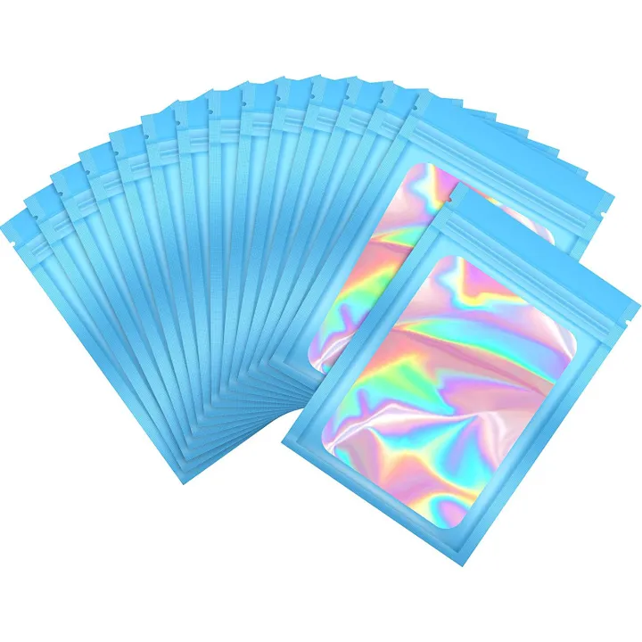 50Pcs%20Thick%20Smell%20Proof%20Mylar%20Bag%20Holographic%20Laser%20Color%20Plastic%20Packaging%20Pouch%20Jewelry%20Retail%20Storage%20Pouch%20%20Zip%20Lock%20Bag%20-%20Image%206