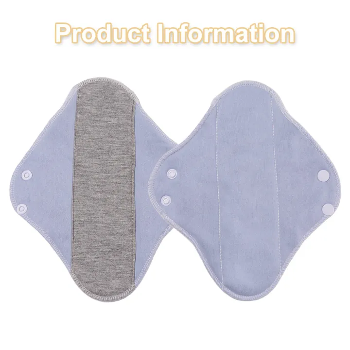 6Pcs%20Diaper%20Washable%20Menstrual%20Cloth%20Pads%20Reusable%20Graphene%20Sanitary%20Napkin%20Soft%2023CM%20Nursing%20Pad%20for%20Women%20Pantyliner%20-%20Image%202