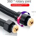 Muslim shower chain pipe flexible hose black color high pressure premium quality 1.5 meter hand shower pipe toilet shower pipe connection chain pipe for bathroom and kitchen bath shower chain pipe cp chain black. 
