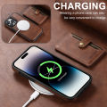 SUTENI Leather Card Holder Wallet Case 2-in-1 Bracket Compatible with Magsafe Wireless Charging For iPhone 16ProMax 15Plus 14 13. 