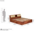 Walken Sheesham Wood Bed with Full Drawer Storage (King Size,) URBUN furniture. 