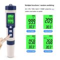 Digital 5 in 1 Salinity TDS EC PH Temp Tester with ATC, High Accuracy Salinity Tester for Hydroponics Seawater Aquariums Marine Monitoring and Koi Fish Pond pH Tds Meter. 
