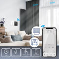 MOES WiFi Smart Curtain Switch 2.5D Arc Glass Touch Panel for Roller Blinds Shutters APP Remote Control Support Alexa GoogleHome. 