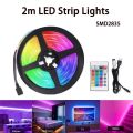 2M LED Strip Lights 60LEDs/m SMD2835 USB 5V RGB Tape With Remote Control Background Atmosphere Lighting Room Decor TV Backlight. 
