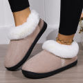 2024 Winter Warm Fur Indoor Home Slippers Women Faux Suede Closed Toe Couple Slippers Woman Comfort Soft Sole House Shoes Slides.