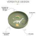 1PCS Dinosaur Silicone Baby Plate BPA Free Cartoon Food Tray For Toddlers Self Feeding Training 6M+ Easy Clean Tableware. 