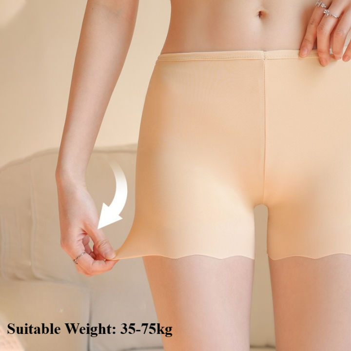 1/3PCS%20Women's%20Traceless%20Ice%20Silk%20Anti-Light%20Safety%20Pants%20Summer%20Thin%20Unrolled%20Breathable%20Shorts%20Boxers%20-%20Image%202