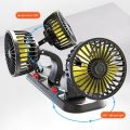 Dual Head Car Fan 2 Speed Adjustable Car Dashboard Cooling,AC,Cooler, Strong Wind Cooling Fan. 