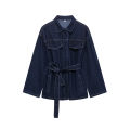 DUOPERI Women Fashion 2 Pieces Sets With Belt Denim  Jackets & Vintage Front Zipper Jeans Trousers Feamle Chic Lady Pants Sets. 