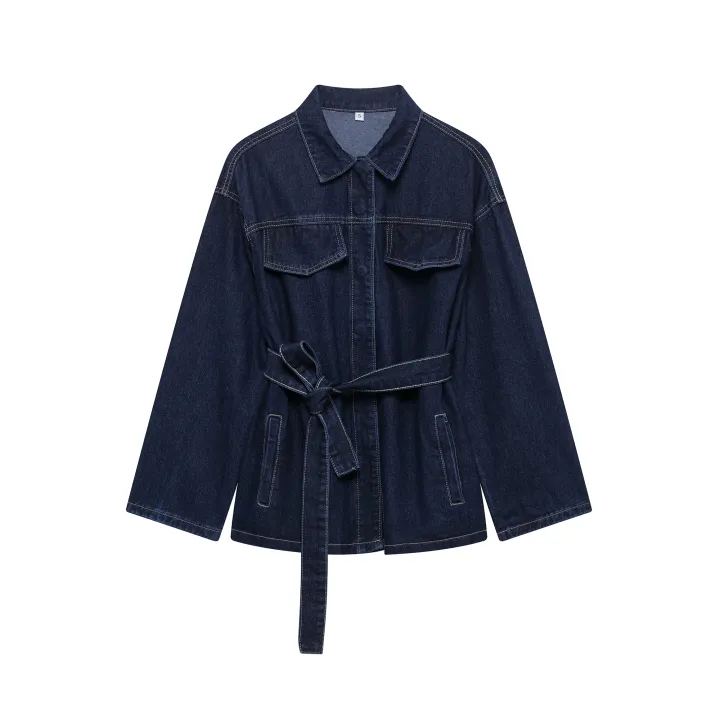 DUOPERI%20Women%20Fashion%202%20Pieces%20Sets%20With%20Belt%20Denim%20%20Jackets%20&%20Vintage%20Front%20Zipper%20Jeans%20Trousers%20Feamle%20Chic%20Lady%20Pants%20Sets%20-%20Image%202
