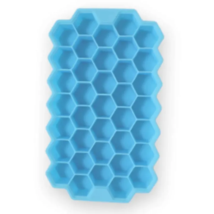 Honeycomb Silicone Ice Cube Mold 37 Grid Ice Box With Lid, Large ...
