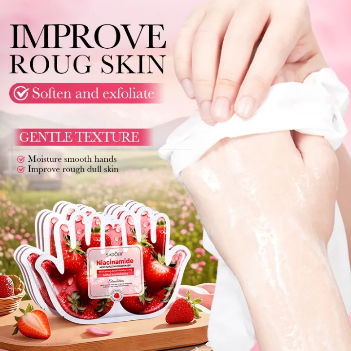 5%20Pairs%20SADOER%20Strawberry%20Hand%20Mask%20Niacinamide%20Moisturizing%20Anti-aging%20Exfoliating%20%20Hand%20Spa%20Gloves%20For%20Dry%20Skin%20-%20Image%202