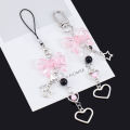 Y2K Phone Charm Bow Heart Star Keychain Pendant Kawaii Bag Goth Chain Cute Accessory. 