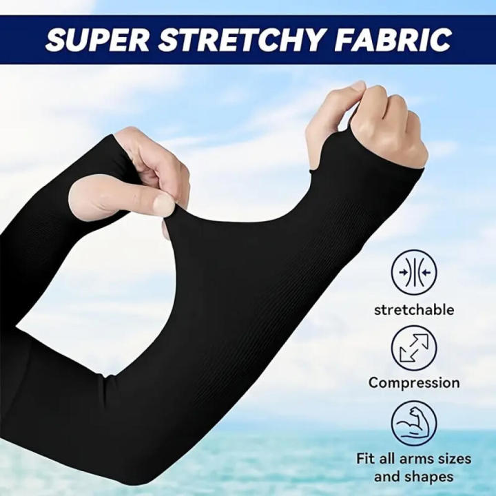 3%20Pairs%20Summer%20Elastic%20Ice%20Silk%20Arm%20Sleeves%20-%20Breathable%20and%20Comfortable,%20Suitable%20for%20Outdoor%20Activities,%20Ice%20Silk%20Fiber%20Fabric%20-%20Image%203