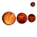 New style Handmade Wooden Dried Fruit Plate 3 Piece Set Sheesham Wood Used. 