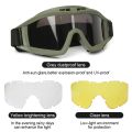 Tactical Goggles Mountaineering Shooting Sunglasses Windproof Sand Control Motocross CS Glasses 3 Lenses Replaceable Motorcycle.