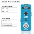Rowin Guitar Bass Pedal Compressor Effect Comp  Classic Studio Grade Compressors Keep Original Signal Transients Pure Sky Blue. 