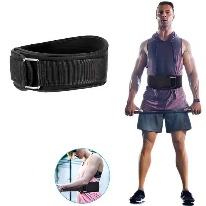 Adjustable Weight Lifting Belt 1 Piece Waist Trainer with Double D-Ring Buckle for Squat Dumbbell Barbell Exercises Fitness Belt