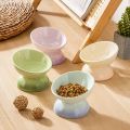 Cat Ceramic Bowl Gradient Pet Food Water Feeders Small Dogs Drinking Eating Supplies Raised Tilted Cats Puppy Feeding Supplies. 