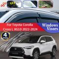4 piece Window visor for Toyota Corolla cross car exterior accessories decoration item rain guard high quality plastic material  car rain shads. 