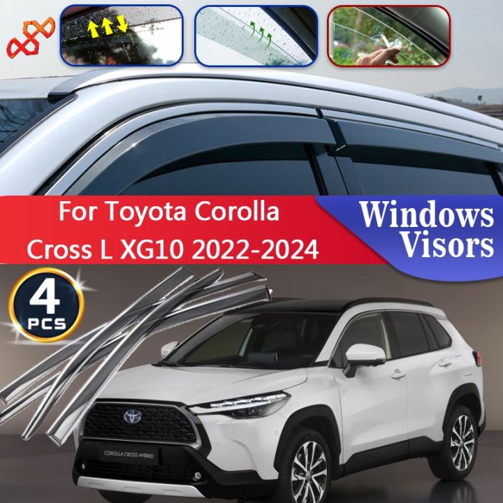 4 piece Window visor for Toyota Corolla cross car exterior accessories decoration item rain guard high quality plastic material  car rain shads