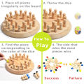 Wooden Memory Match Stick Chess Color Game Board Puzzles Montessori Educational Toy Cognitive Ability Learning Toys For Children. 