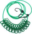 Cloth Drying Rope with Hooks Elastic Cloth Hanging Rope for Cloth Drying with 12 Clips Cloth Rope for Drying Clothes for Travel Home Outdoor Kapde Sukhane ki Rassi Wire - Multicolor. 