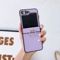 Litchi Patterned Leather Phone Case for   Z Flip 7 6 5 4 3 Flip6 Flip5 Flip4 Flip7 5G Ring Holder Shockproof Cover. 