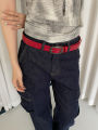 Retro Ethnic Style Butterfly Printed Red Belt For Women New In 2025 Versatile Belt With Jeans Belt Decoration.