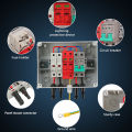 Full Copper Wire 1 in 1 Out DC 600V Photovoltaic Combiner Box Fuse MCB SPD Disconnect Switch for Solar Panel Installation. 