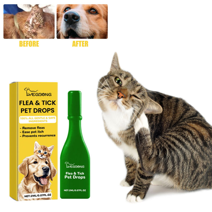 Cat Anti Flea Drops Flea Lice Remove Relieve Skin Itching External ...