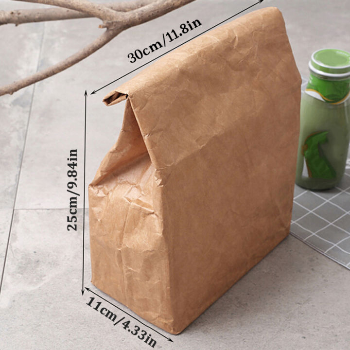 New%201Pc%20Brown%20Paper%20Lunch%20Bag%20Reusable%20Insulated%20Thermal%20Cooler%20Sack%20Magnetic%20Closure%20-%20Image%206
