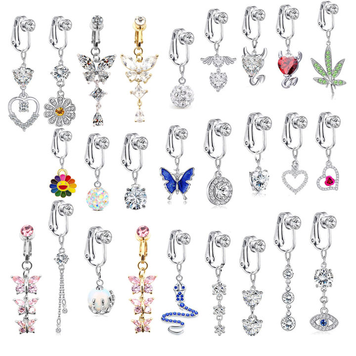 Faux%20Fake%20Belly%20Piercing%20Butterfly%20Leaves%20Dangling%20Long%20Fake%20Belly%20Button%20Pircing%20Clip%20On%20Umbilical%20Navel%20Cartilage%20Earring%20Clip%20-%20Image%202