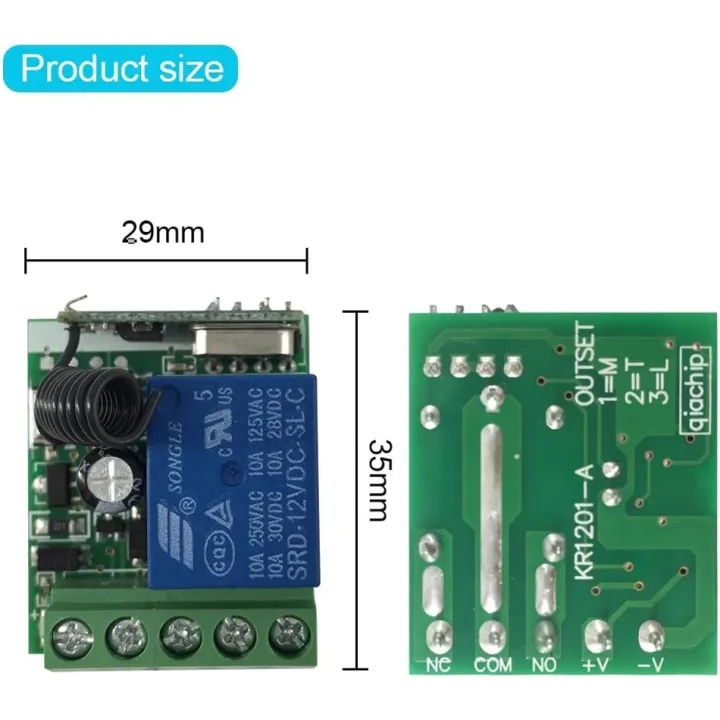 433Mhz%20Universal%20Wireless%20Remote%20Control%20Switch%20DC%2012V%201CH%20Relay%20Receiver%20Module%20RF%20Transmitter%20Momentary%20Toggle%20Latch%20for%20Gate%20-%20Image%204