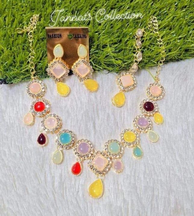 Girls Marble Stone Necklace Set Fashion Jewelry Accessory
