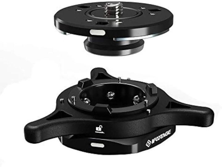 IFOOTAGE Seastars Q1S Quick Release Baseplate System,Tipod Screw Mount,Quick Know Down Tool Accessory 9kg Max Load (1 Top Plate and 1 Base)