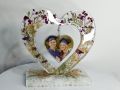 Resin photo frame with the photo (heart ❤️ shape). 