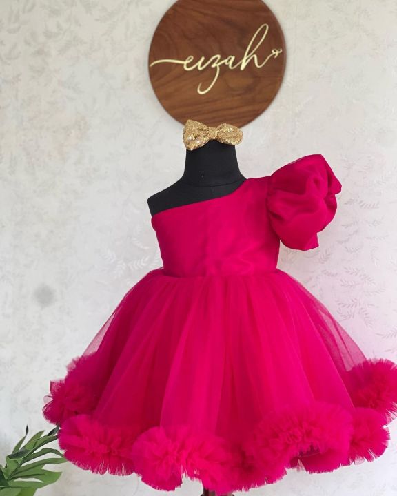 customized barbie frock for girls (new born to xxl) size